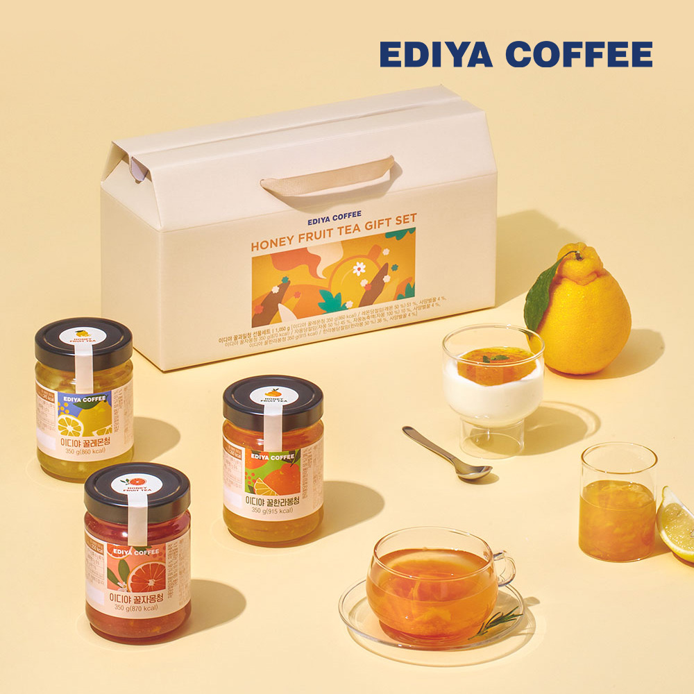 [이디야] 꿀 과일청 선물세트(레몬청,자몽청,한라봉청 3종)